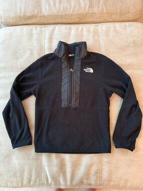 The North Face Black Half-Zip Fleece Pullover Size 7/8